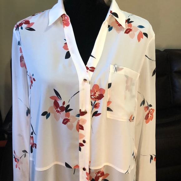 Candies Long Sleeve Floral Blouse Size XL - Picture 4 of 5